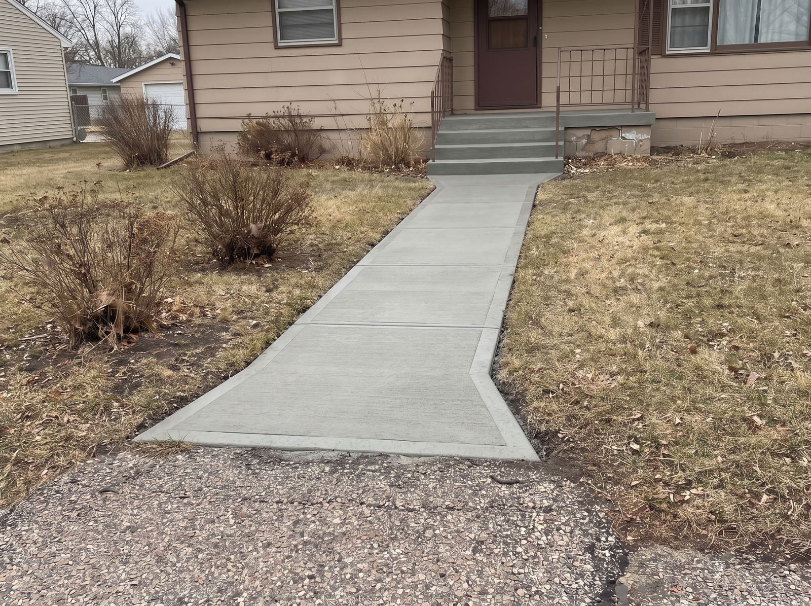 Repaired concrete walkway and steps in Sioux Falls, SD